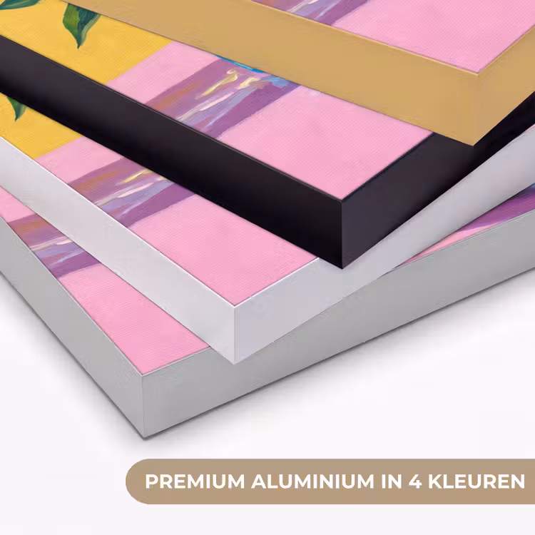 Art frame - Bloemen - Roze - Modern - Bloemen - Roze - Modern Textielframe zwart klein