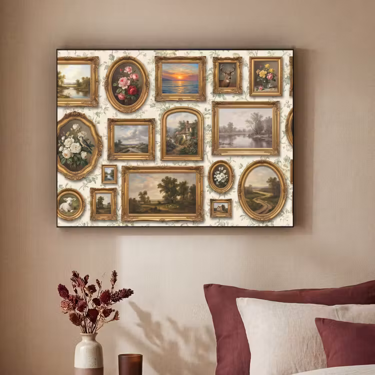 Bloemen - Roze - Stilleven - Klassiek Textielframe zwart klein -sfeer1
