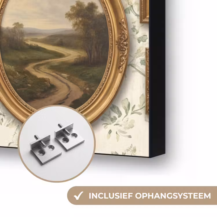 Bloemen - Roze - Stilleven - Klassiek Textielframe zwart klein -USP_ophangsysteemNL
