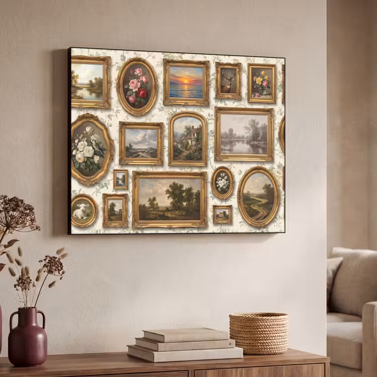 Bloemen - Roze - Stilleven - Klassiek Textielframe zwart klein -sfeer3