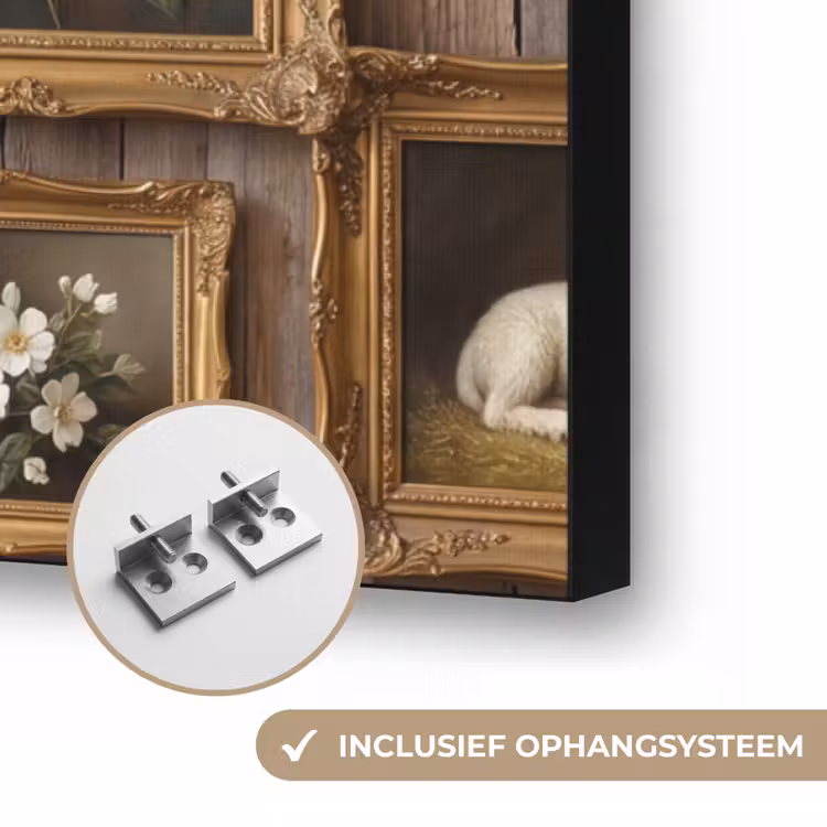 Bloemen - Rozen - Klassiek - Vaas - Kleurrijk Textielframe zwart klein -USP_ophangsysteemNL