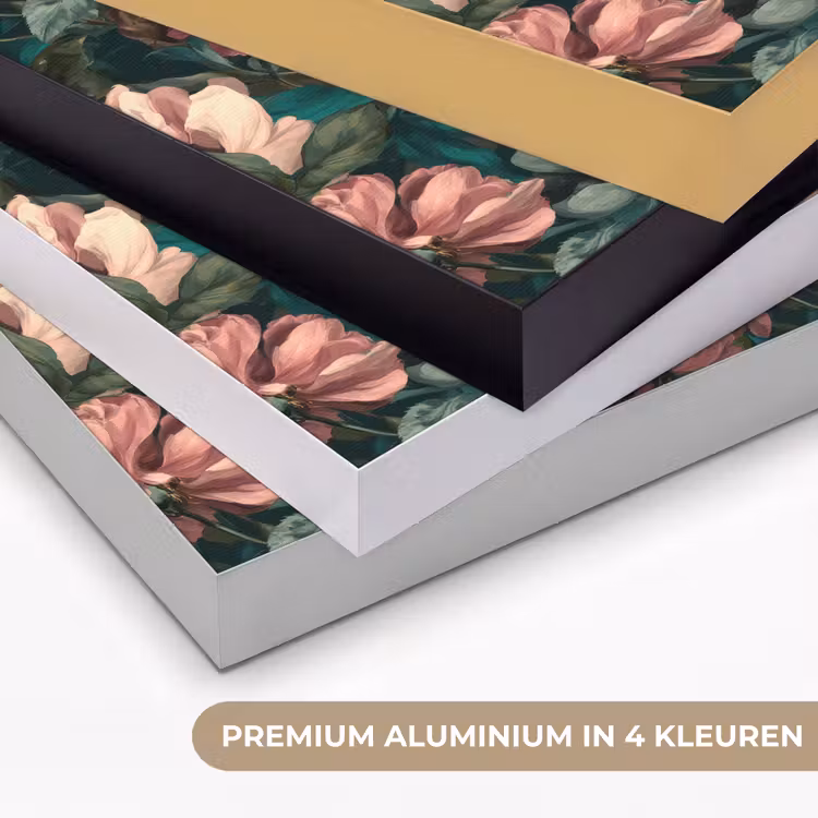 Bloemen - Schilderachtig - Patroon - Roze Textielframe zwart klein 947 -USP_kleurenNL