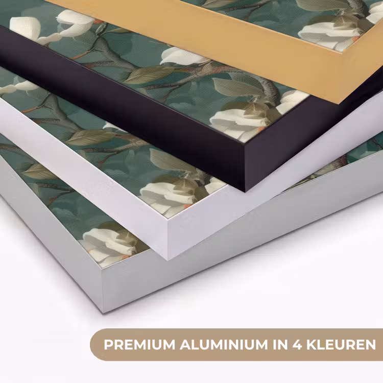 Bloemen - Takken - Wit - Klassiek Textielframe zwart klein -USP_kleurenNL