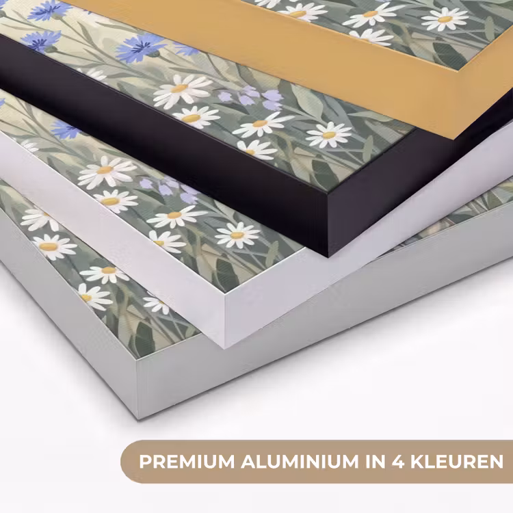 Bloemen - Tuin - Natuur - Kleurrijk Textielframe zwart klein -USP_kleurenNL