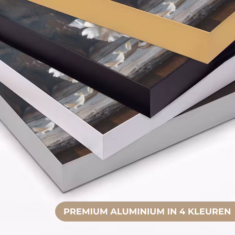 Bloemen - Vaas - Kunst - Stilleven Textielframe zwart klein -USP_kleurenNL