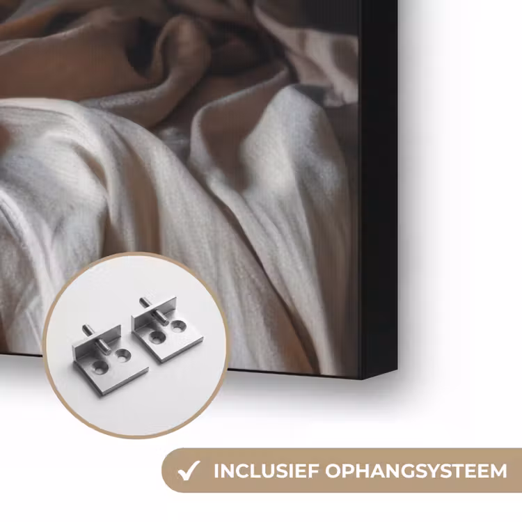 Bloemen - Vaas - Kunst - Stilleven Textielframe zwart klein -USP_ophangsysteemNL