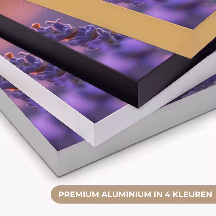 Bloemen - Vlinder - Lavendel - Bloem - Natuur Textielframe zwart klein -USP_kleurenNL