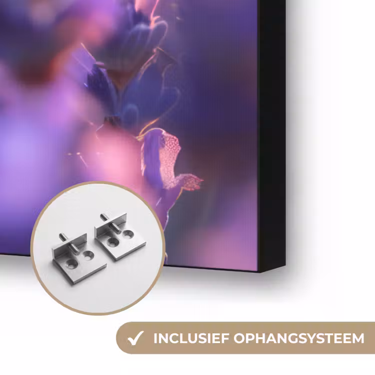 Bloemen - Vlinder - Lavendel - Bloem - Natuur Textielframe zwart klein -USP_ophangsysteemNL