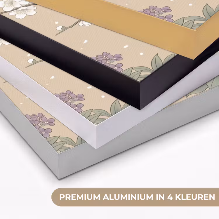 Bloemen - Vogels - Bloemen Textielframe zwart klein -USP_kleurenNL