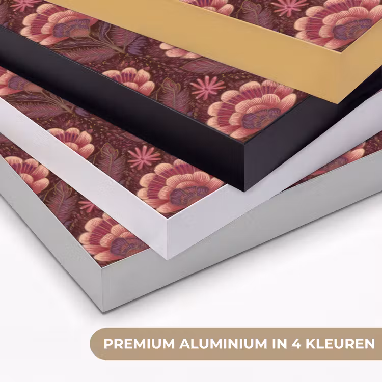 Bloemen - Waaier - Paars Textielframe zwart klein 947 -USP_kleurenNL