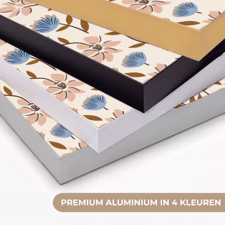 Bloemen - Wild - Blauw Textielframe zwart klein 947 -USP_kleurenNL