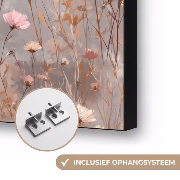 Bloemen - Wild - Pastel Textielframe zwart klein 947 -USP_ophangsysteemNL