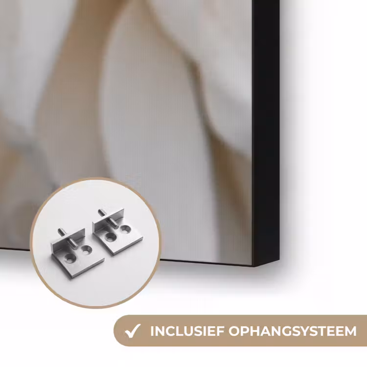 Bloemen - Wit - Natuur Textielframe zwart klein -USP_ophangsysteemNL