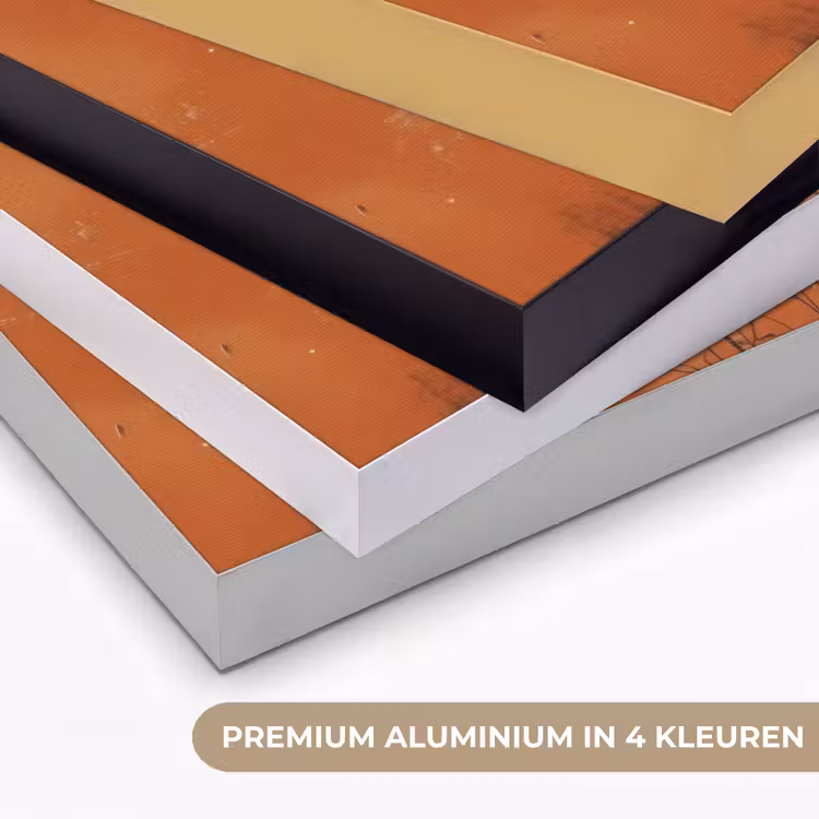 Bloemen - Wit - Subtiel - Roestkleur Textielframe zwart klein -USP_kleurenNL