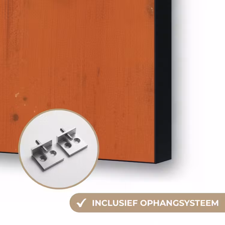 Bloemen - Wit - Subtiel - Roestkleur Textielframe zwart klein -USP_ophangsysteemNL