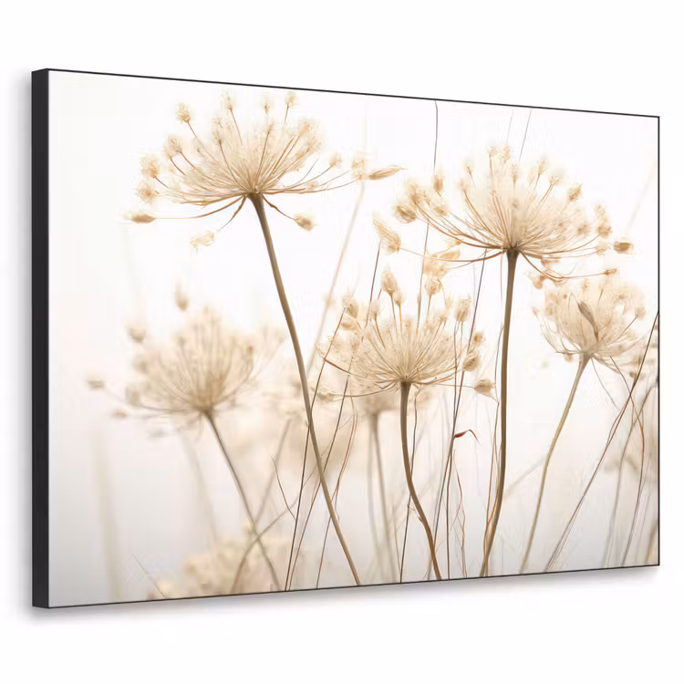 Bloemen - Wit - Zonlicht Textielframe zwart klein -3d