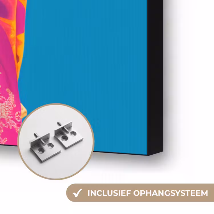 Bloemenkrans - Hagedis - Kimono - Paars Textielframe zwart klein -USP_ophangsysteemNL