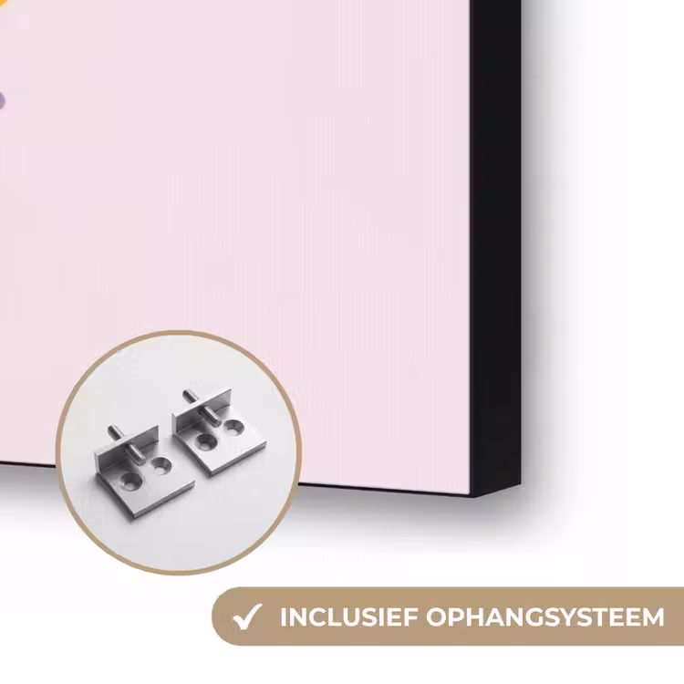 Bloemenkrans - Kleurrijk - Moeder Textielframe zwart klein -USP_ophangsysteemNL