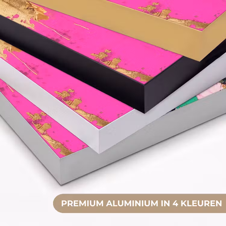 Bloemenkroon - Goud - Vrouw - Portret Textielframe zwart klein -USP_kleurenNL