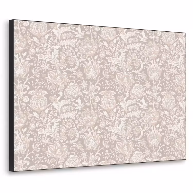Bloemenprint - Grijs - Crème Textielframe - compleet frame klein 947 -3d