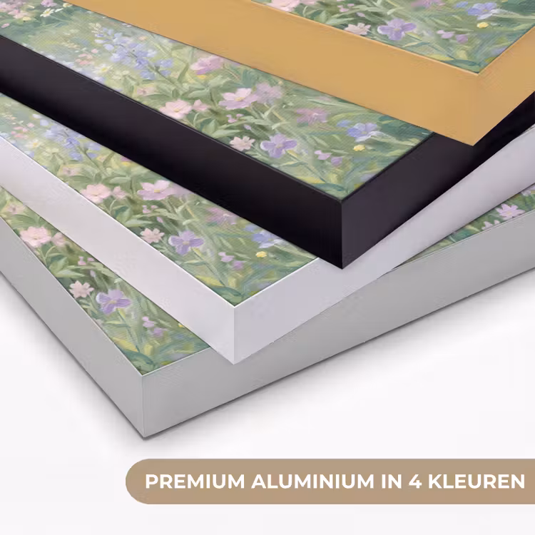 Bloemenveld - Heuvels - Kleurrijk Textielframe zwart klein -USP_kleurenNL