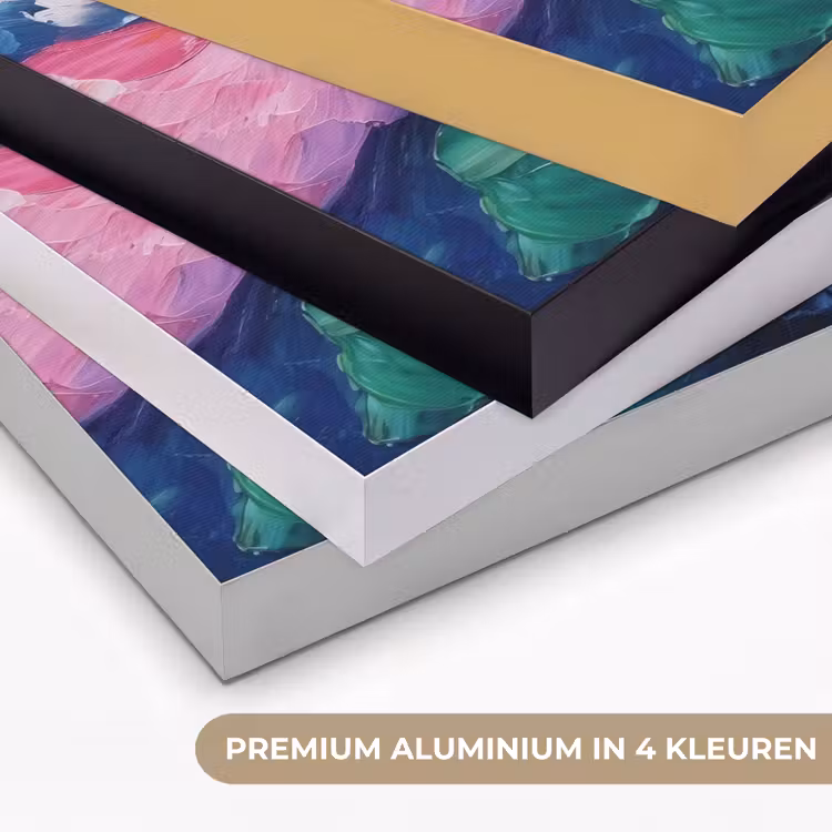 Bloemexplosie - Veelkleurig - Bewegend Textielframe zwart klein -USP_kleurenNL
