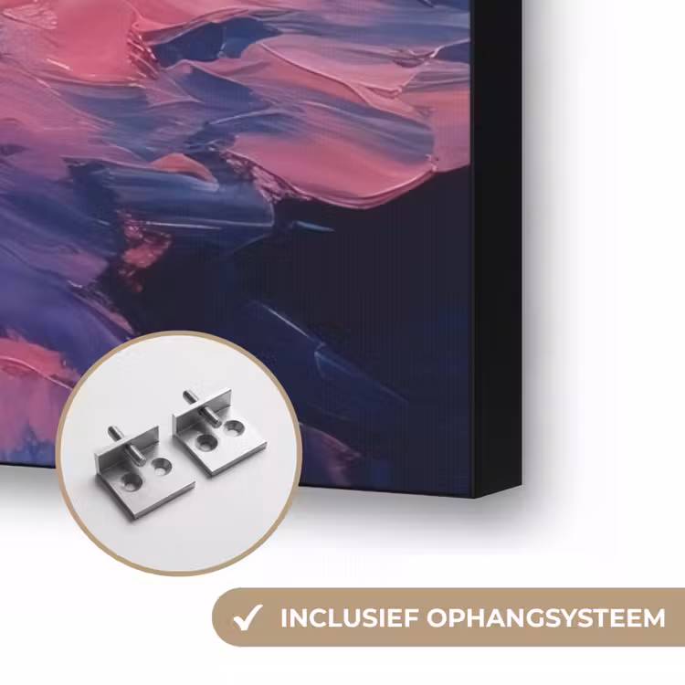 Bloemexplosie - Veelkleurig - Bewegend Textielframe zwart klein -USP_ophangsysteemNL