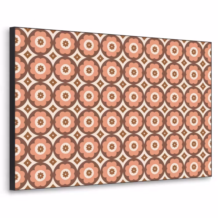 Bloemvormen - Patroon - Roze - Vintage Textielframe - compleet frame klein -3d