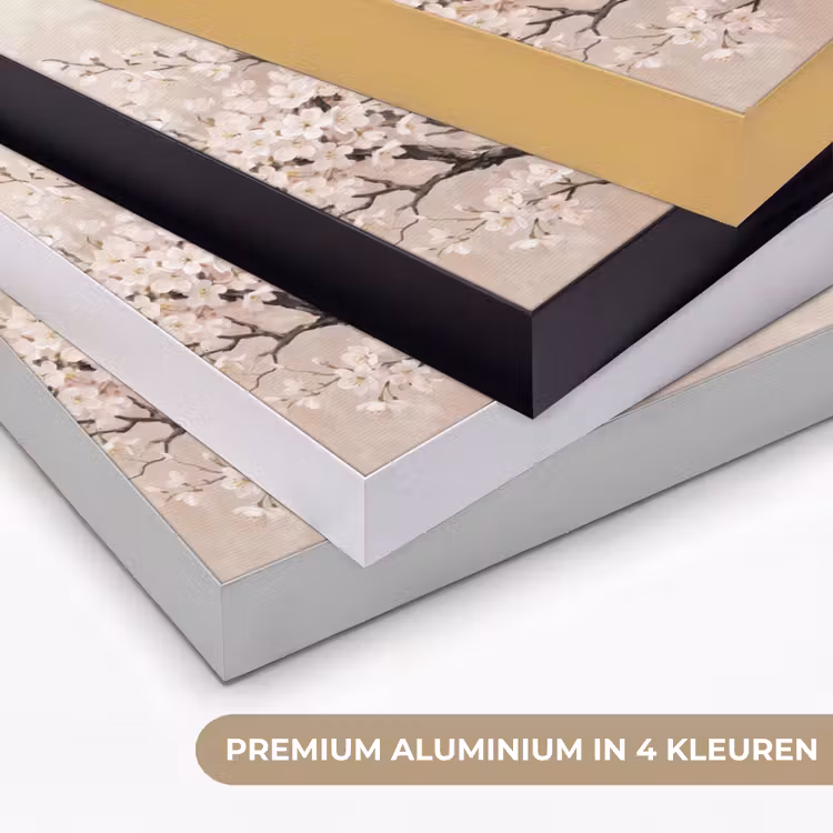 Bloesem - Illustratie - Taupe Textielframe zwart klein -USP_kleurenNL