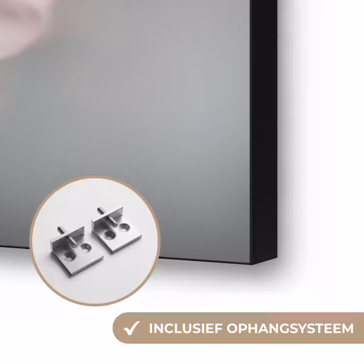 Bloesems - Meeldraden - Geel - Wazig Textielframe zwart klein -USP_ophangsysteemNL