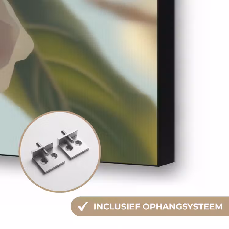 Bloesems - Zonlicht - Quote - Wit Textielframe zwart klein -USP_ophangsysteemNL