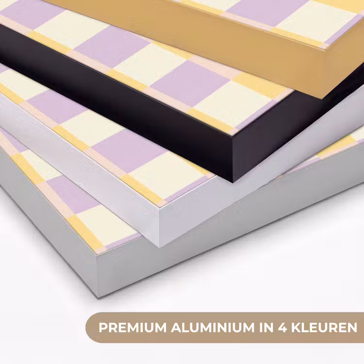 Blokjes - Lila - Geel Textielframe zwart klein 947 -USP_kleurenNL