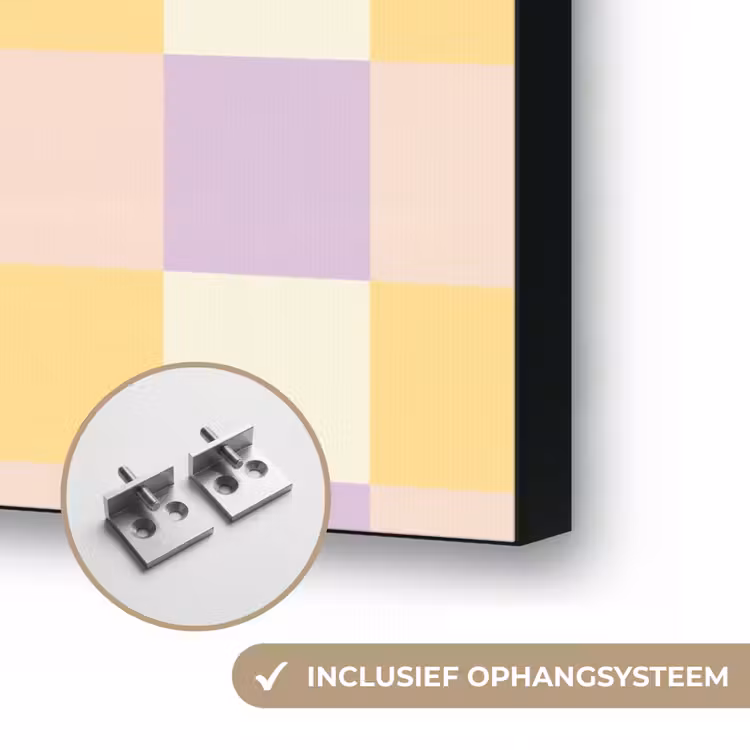 Blokjes - Lila - Geel Textielframe zwart klein 947 -USP_ophangsysteemNL