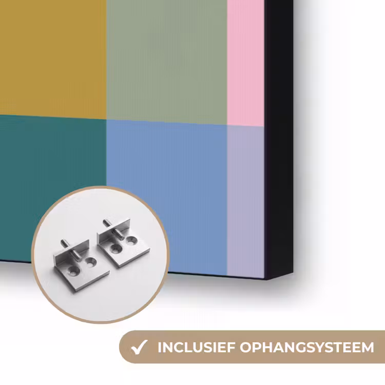 Blokken - Vierkant - Patroon - Gekleurd Textielframe zwart klein -USP_ophangsysteemNL