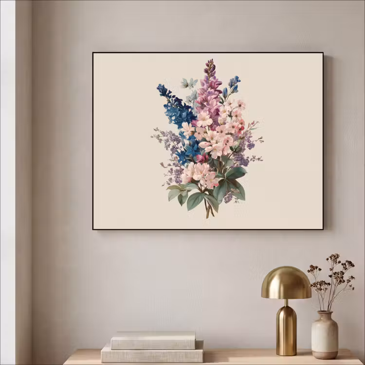 Boeket - Beige - Harmonieus - Subtiel Textielframe - compleet frame klein -sfeer2