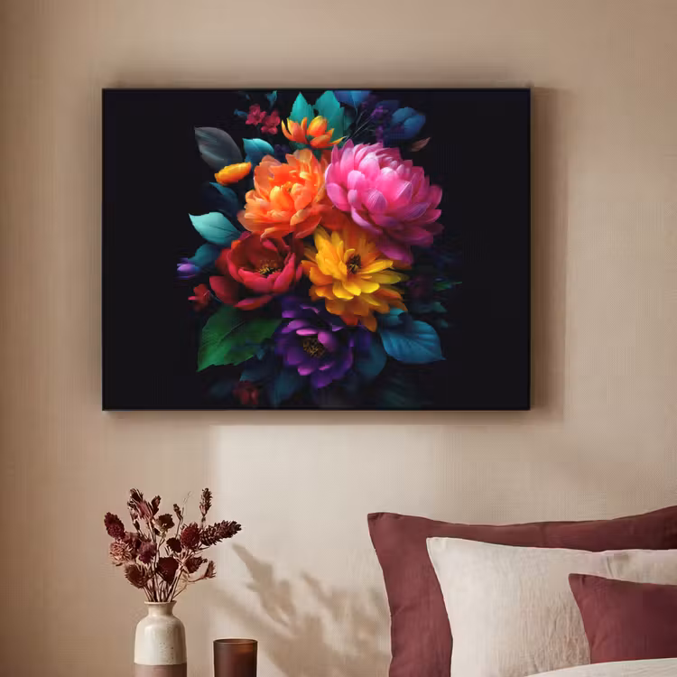 Boeket - Bloemen - Kleur Textielframe - compleet frame klein -sfeer1