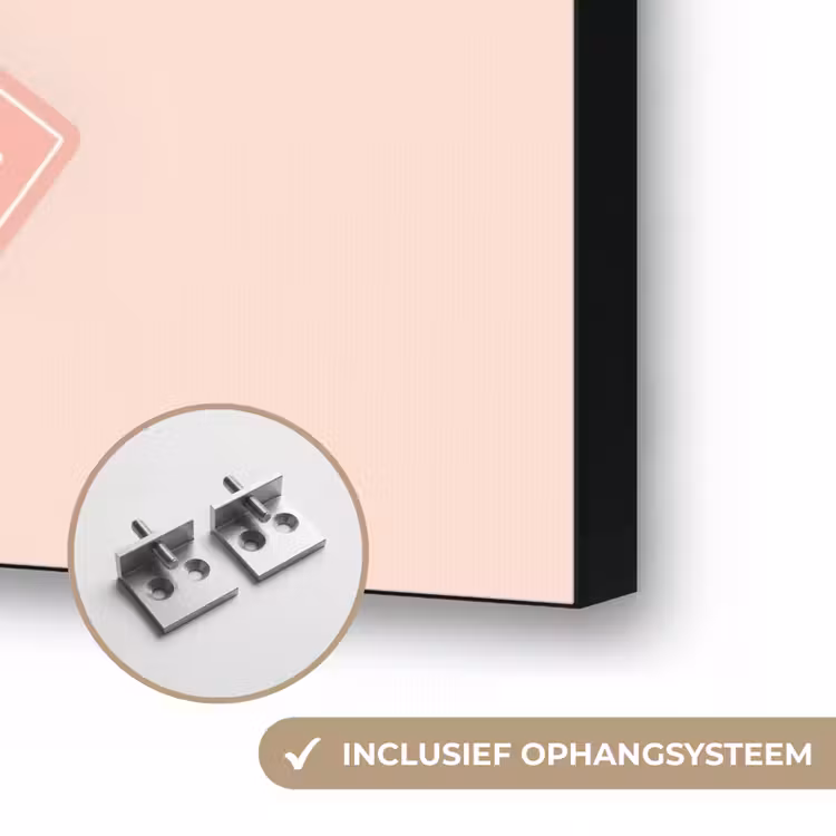 Boeket - Strikje - Kaartje - Quote Textielframe zwart klein -USP_ophangsysteemNL