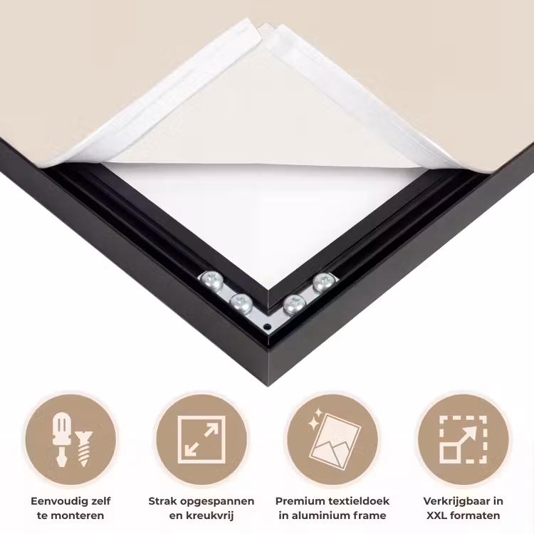 Boeket - Warme tinten - Elegant Textielframe zwart klein -USP_feed_closeupNL