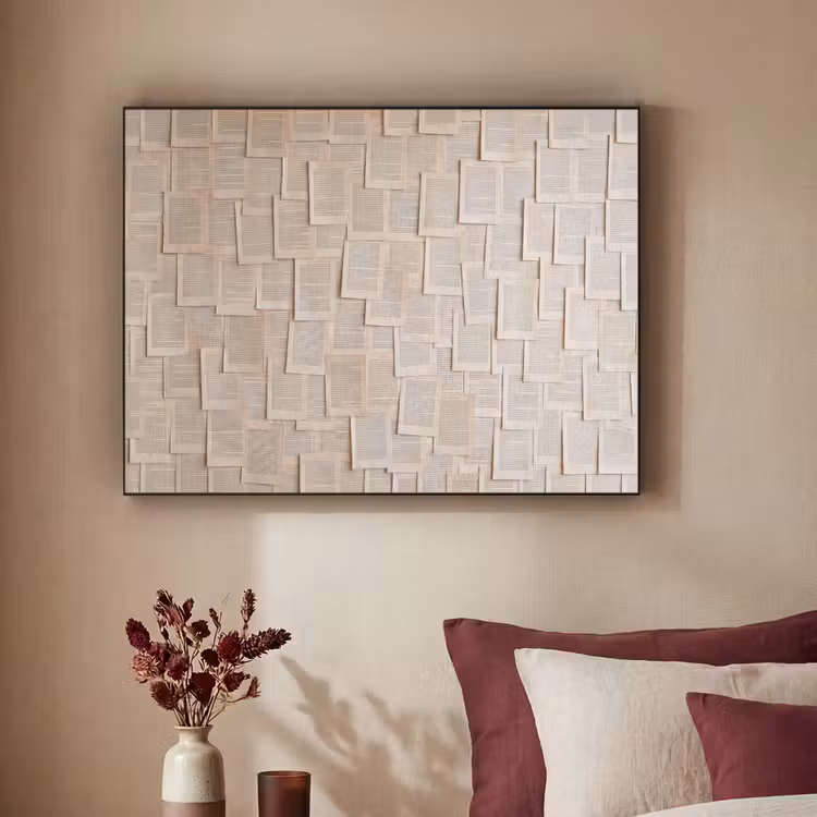 Boekpagina - Collage - Literatuur - Vintage - Beige Textielframe zwart klein -sfeer1