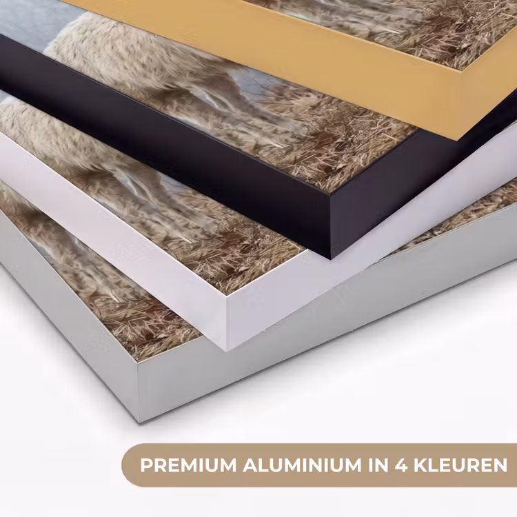 Boerderijdieren - Groep - Mist - Natuur - Rustiek Textielframe zwart klein -USP_kleurenNL