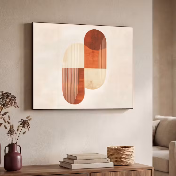 Bogen - Beige - Vormen Textielframe zwart klein -sfeer3