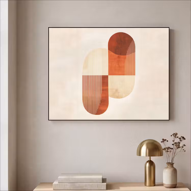 Bogen - Beige - Vormen Textielframe zwart klein -sfeer2