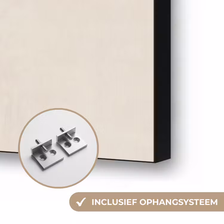 Bogen - Lijnen - Oranje - Minimalistisch Textielframe zwart klein -USP_ophangsysteemNL