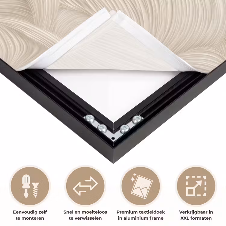 Bogen - Patroon - Beige Textielframe zwart klein 947 -USP_closeupNL