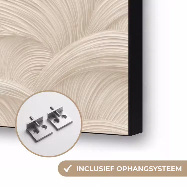 Bogen - Patroon - Beige Textielframe zwart klein 947 -USP_ophangsysteemNL