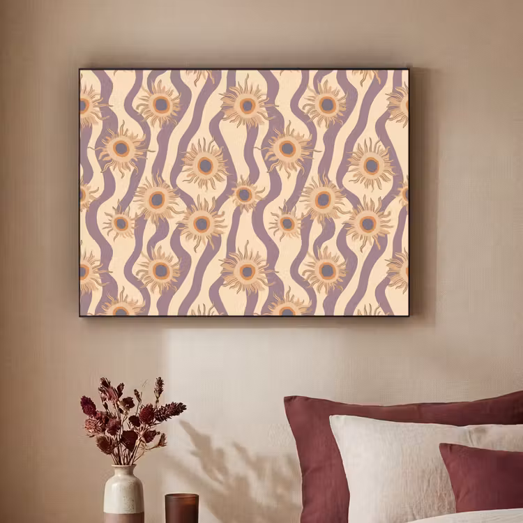 Bohemian - Vibe - Lavendelpaars Textielframe zwart klein 947 -sfeer1