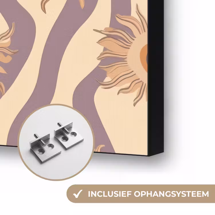 Bohemian - Vibe - Lavendelpaars Textielframe zwart klein 947 -USP_ophangsysteemNL