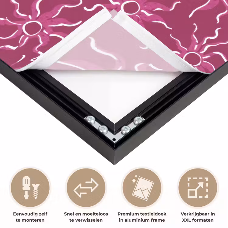 Bohemian - Zon - Magenta Textielframe zwart klein 947 -USP_closeupNL