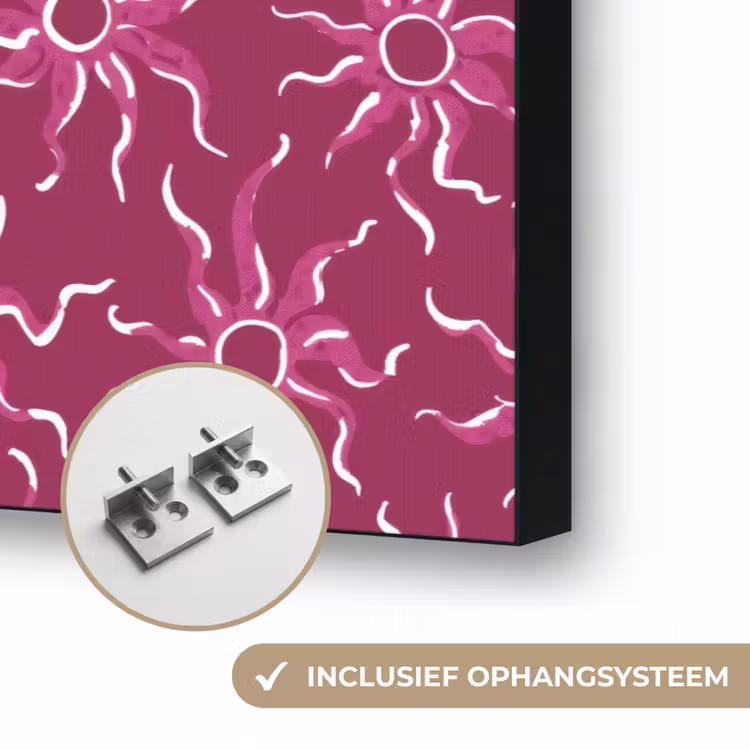 Bohemian - Zon - Magenta Textielframe zwart klein 947 -USP_ophangsysteemNL