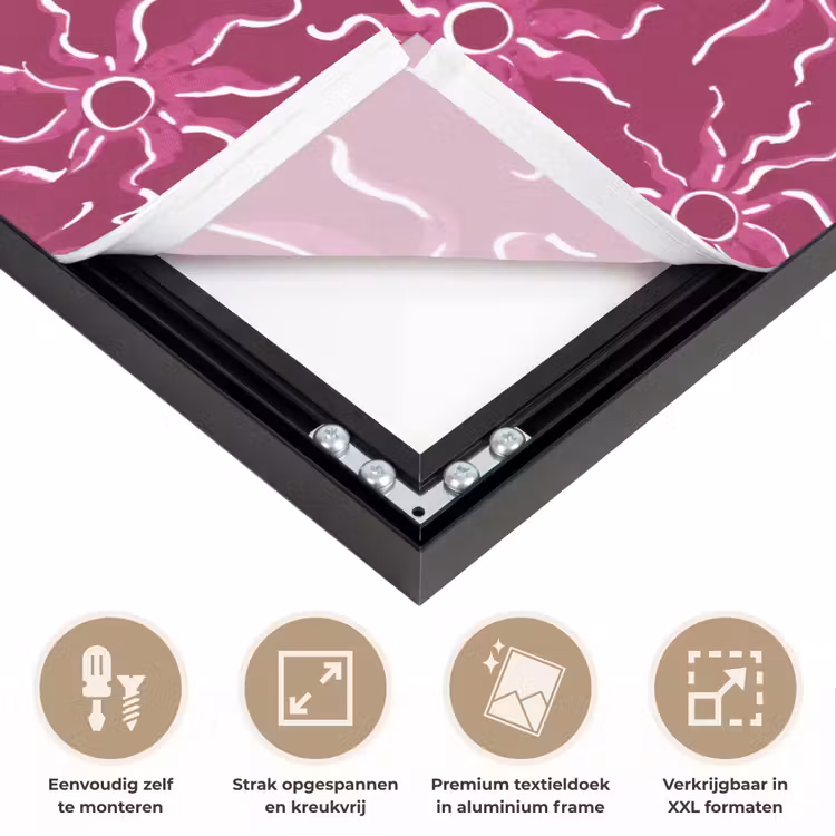 Bohemian - Zon - Magenta Textielframe zwart klein 947 -USP_feed_closeupNL